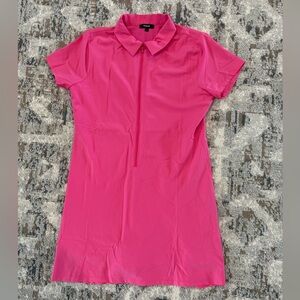 Pink Athletic Short Sleeve Polo Romper Dress - Medium